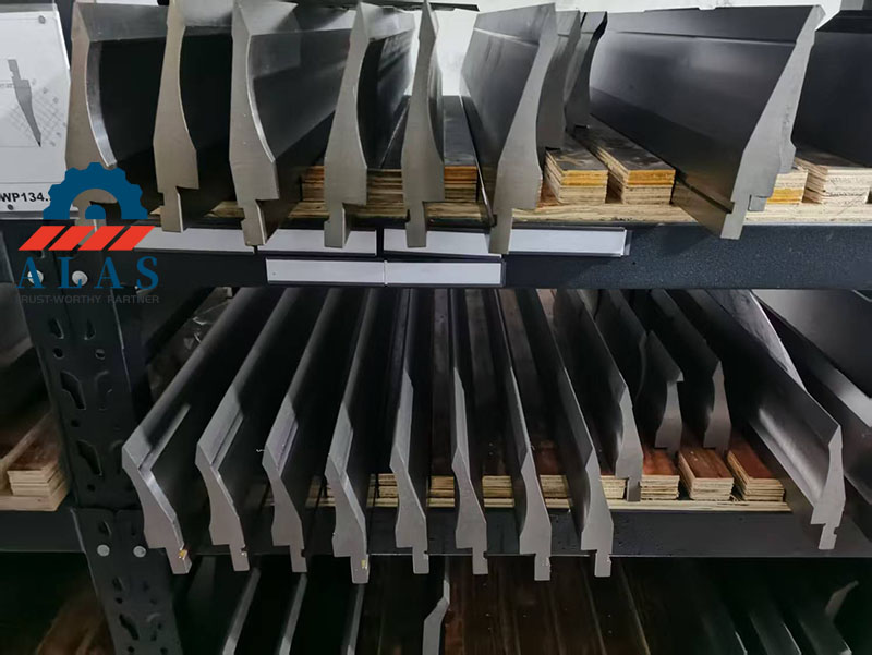 ALAS factory warehouse rack filled with a heavy inventory of high-tonnage 42CrMo segmented punches and dies